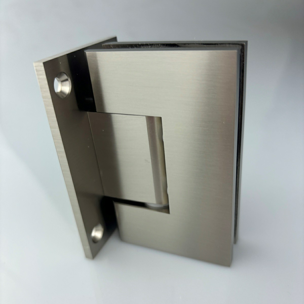Glass to Wall hinge in T Shpae - Brushed Nickel